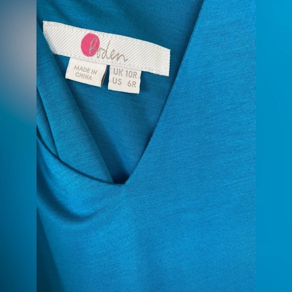 BODEN Elisa Jersey Blue Sleeveless Dress - Picture 6 of 8